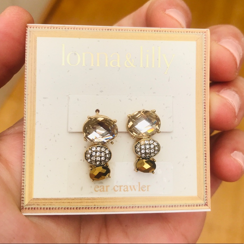 LONNA & LILLY Stone Crawler Earrings